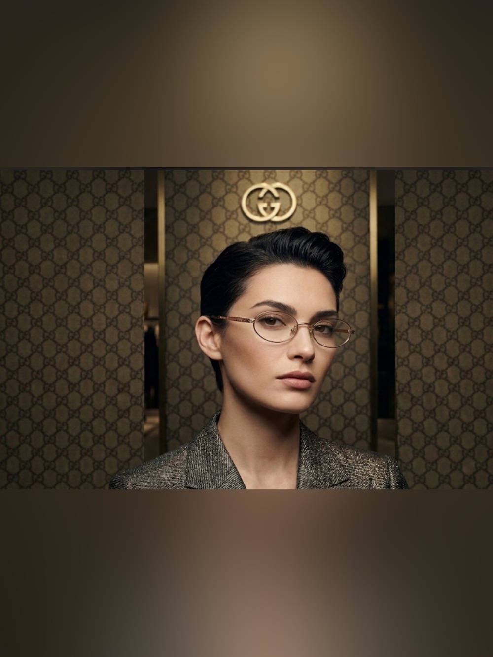 Authentic Gucci prescription eyeglasses frames brown copper color frames
